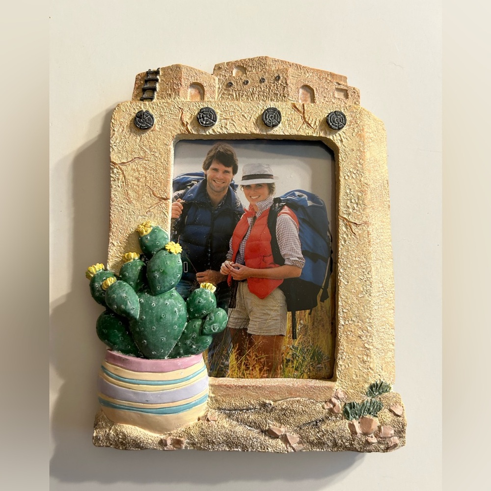TURTLE KING VINTAGE (1993) SAND CASTLE BEACH CATUS IN POT FRAME